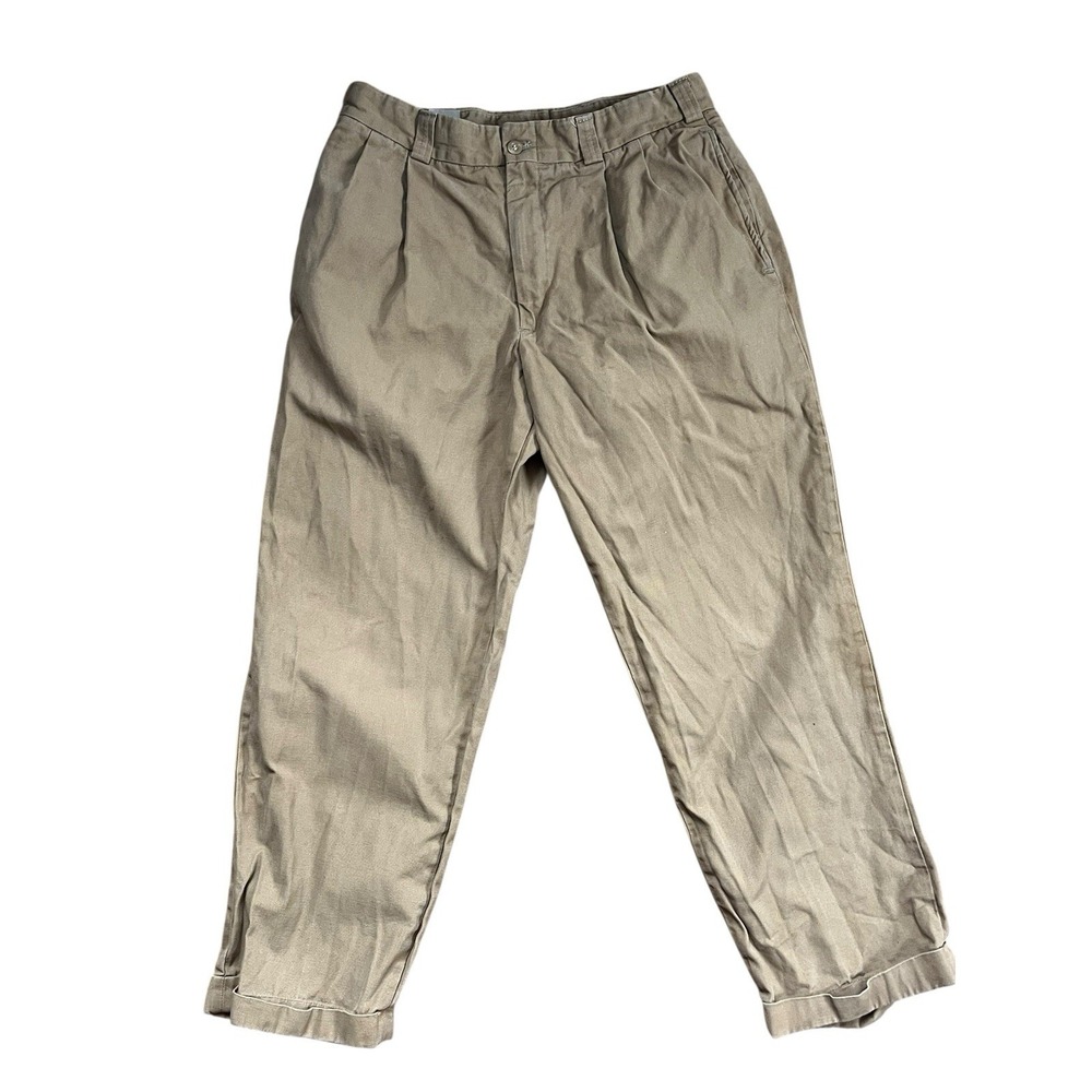 Bills‎ Khakis Mens Tan Corduroy Pleated Relaxed Fit Pants Size 32 Made in USA